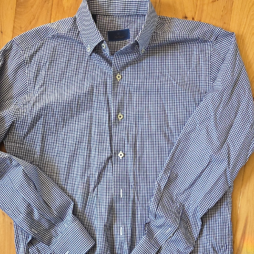David Donahue Dress Gingham Dress Shirt Meduim